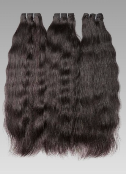 Three bundles of brushed black Raw Indian curly hair